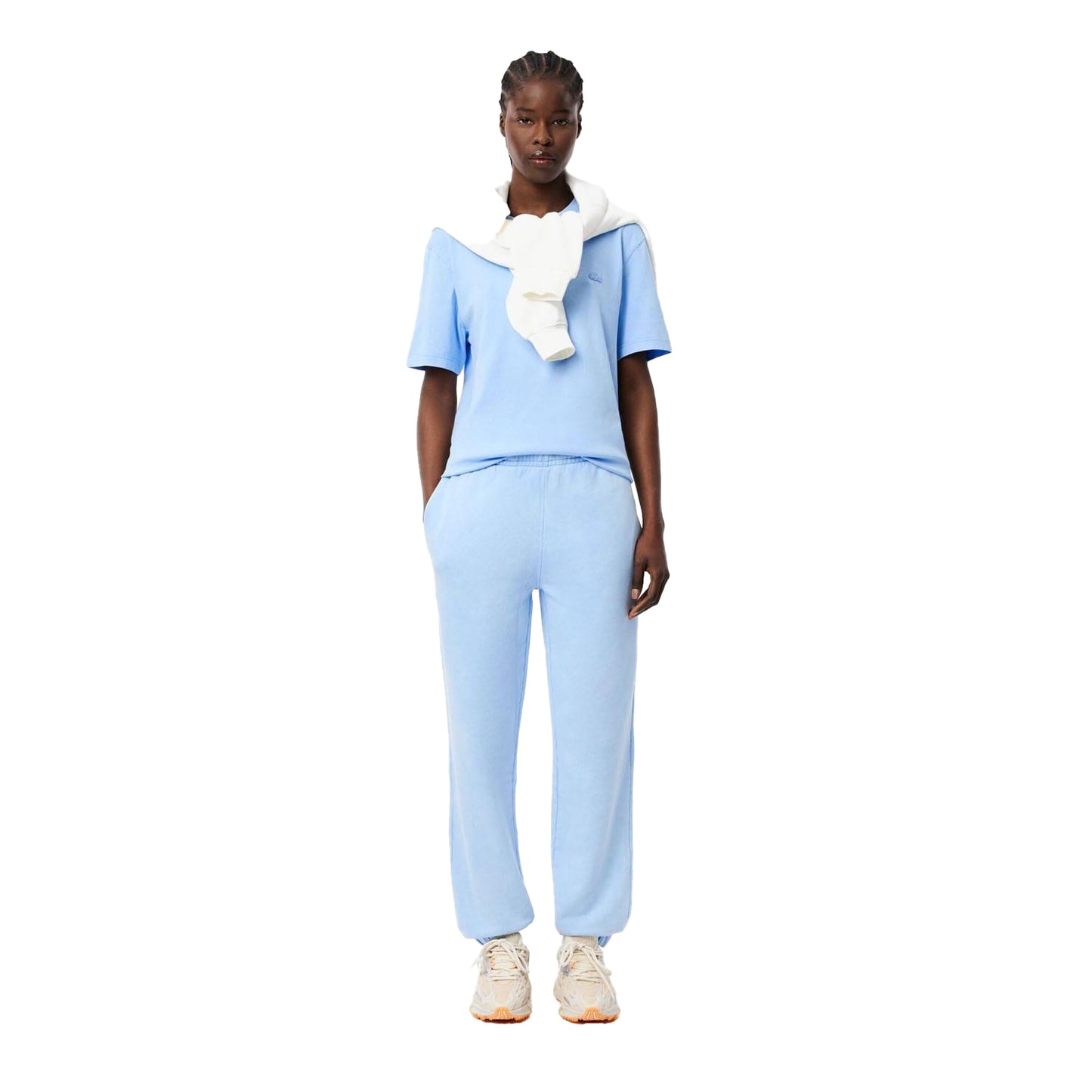 Light Blue - Pack Shot - Lacoste Unisex Adult Heavy Cotton Washed T-Shirt