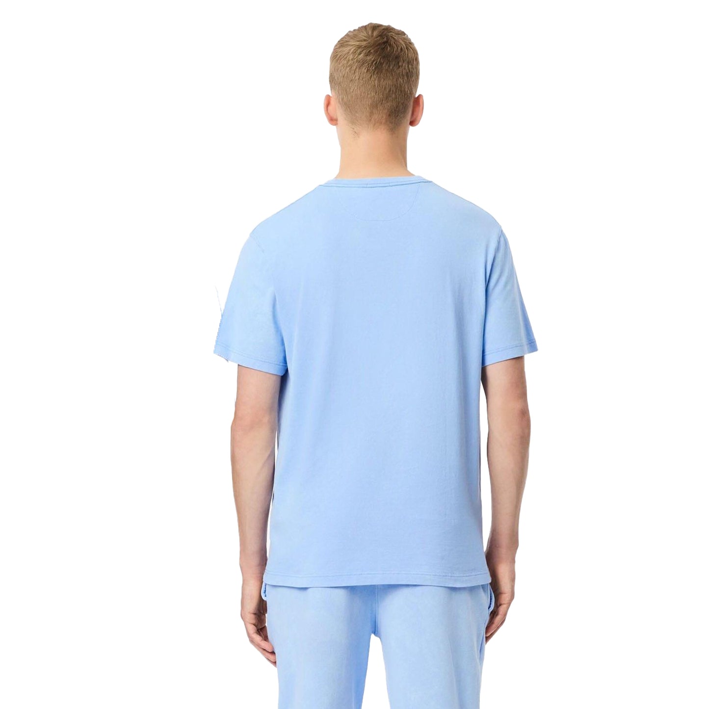 Light Blue - Back - Lacoste Unisex Adult Heavy Cotton Washed T-Shirt