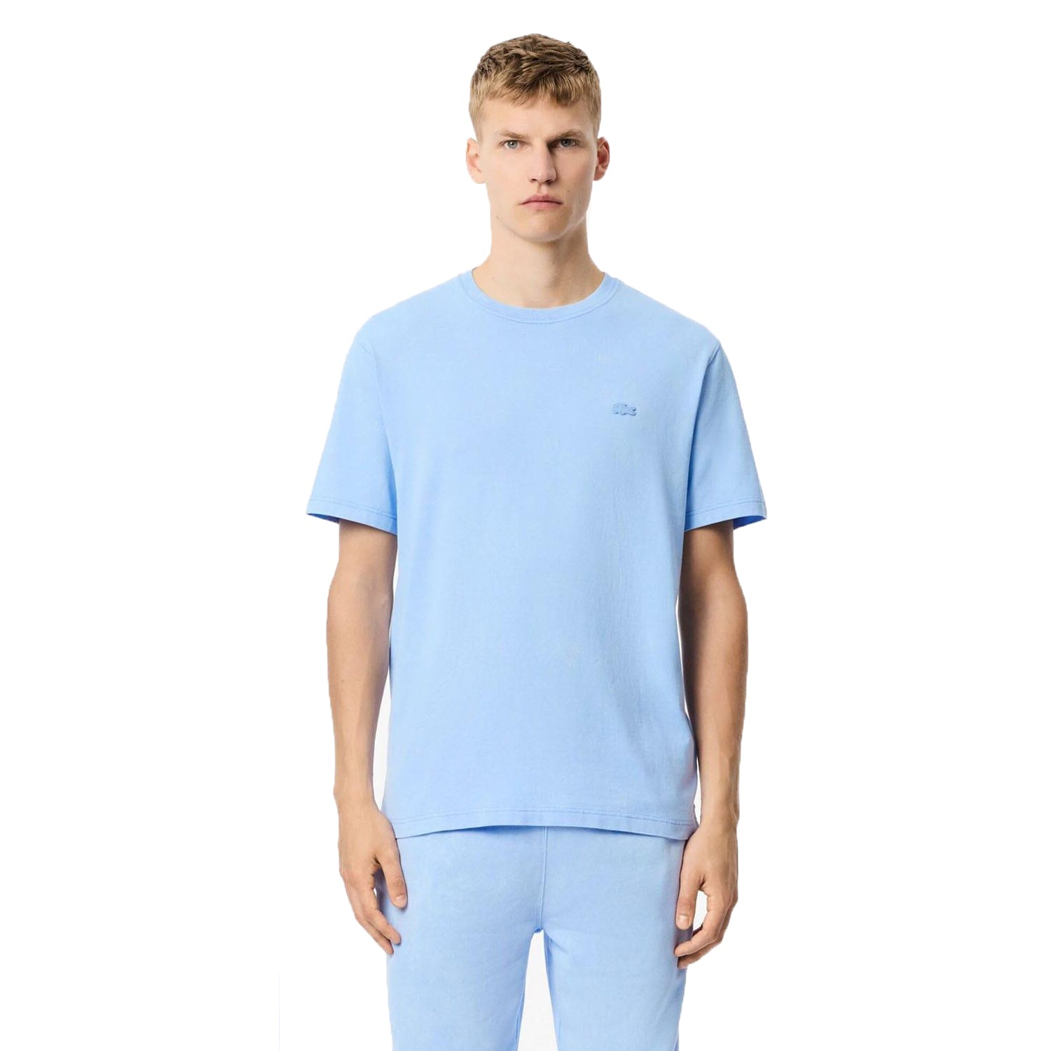 Light Blue - Lifestyle - Lacoste Unisex Adult Heavy Cotton Washed T-Shirt