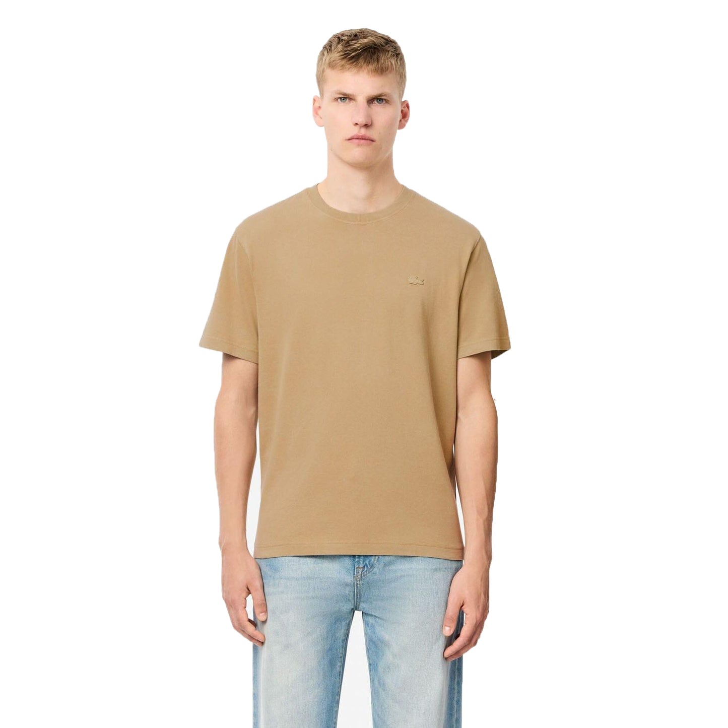 Beige - Lifestyle - Lacoste Unisex Adult Heavy Cotton Washed T-Shirt