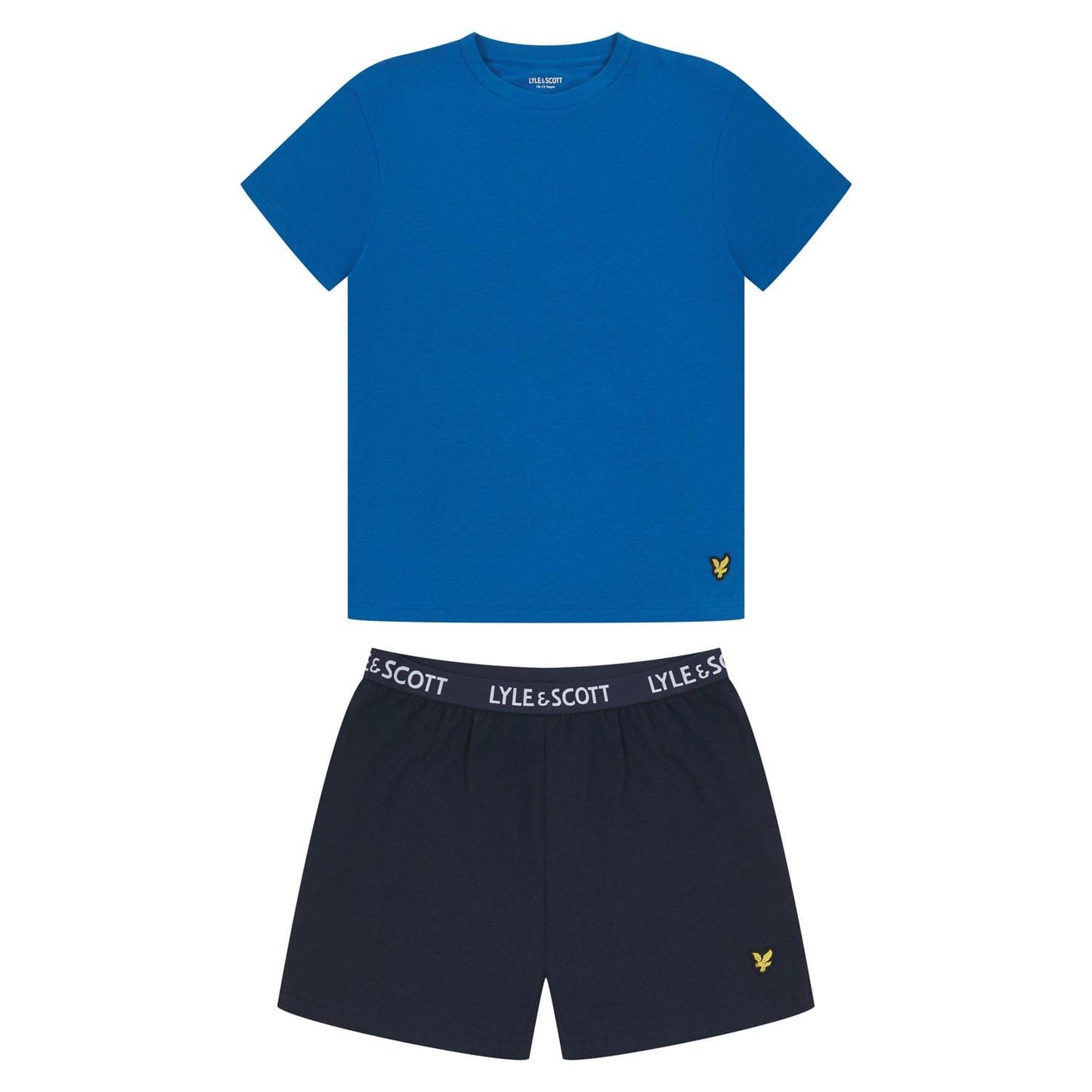 Royal Blue-Navy - Front - Lyle & Scott Boys Short Pyjama Set