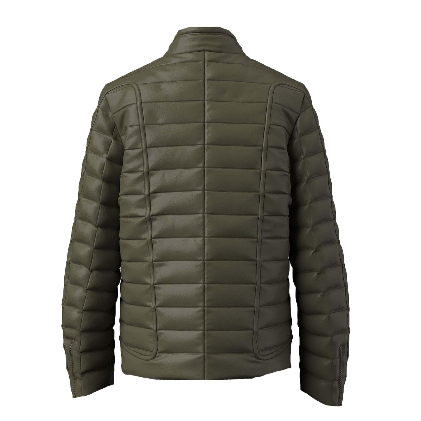 Green - Back - Diesel Mens W-Hawkyl Lightweight Padded Jacket