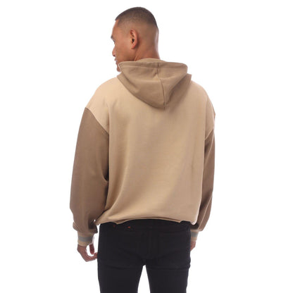 Beige - Back - Hugo Boss Mens RB Signature Bull Oversized Hoodie