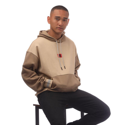 Beige - Lifestyle - Hugo Boss Mens RB Signature Bull Oversized Hoodie