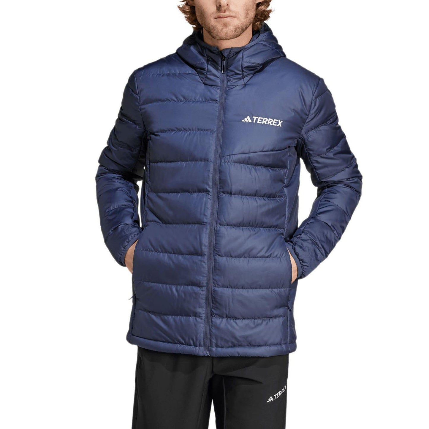 Navy - Side - Adidas Unisex Adult Terrex Lightweight Hooded Jacket