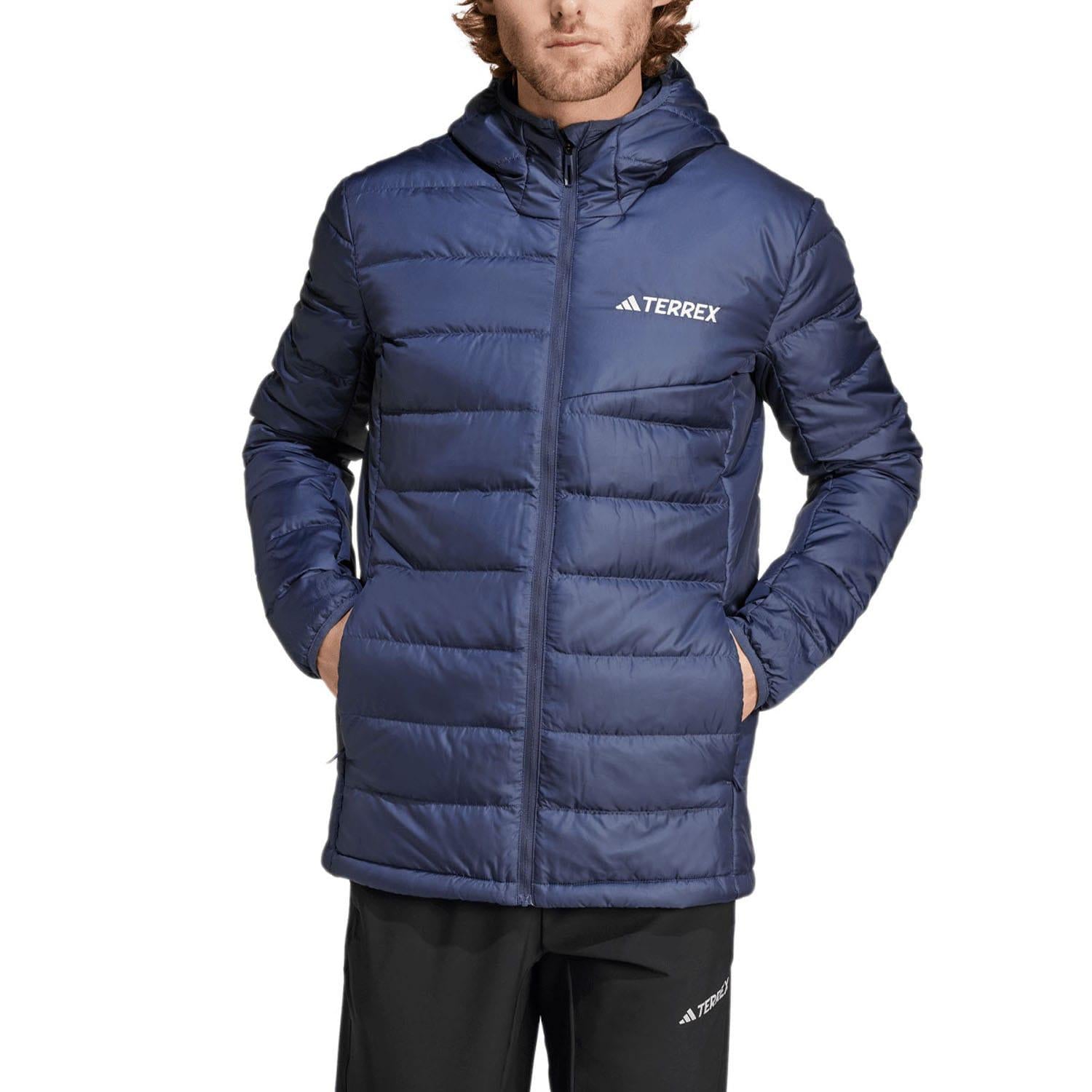 Navy - Side - Adidas Unisex Adult Terrex Lightweight Hooded Jacket