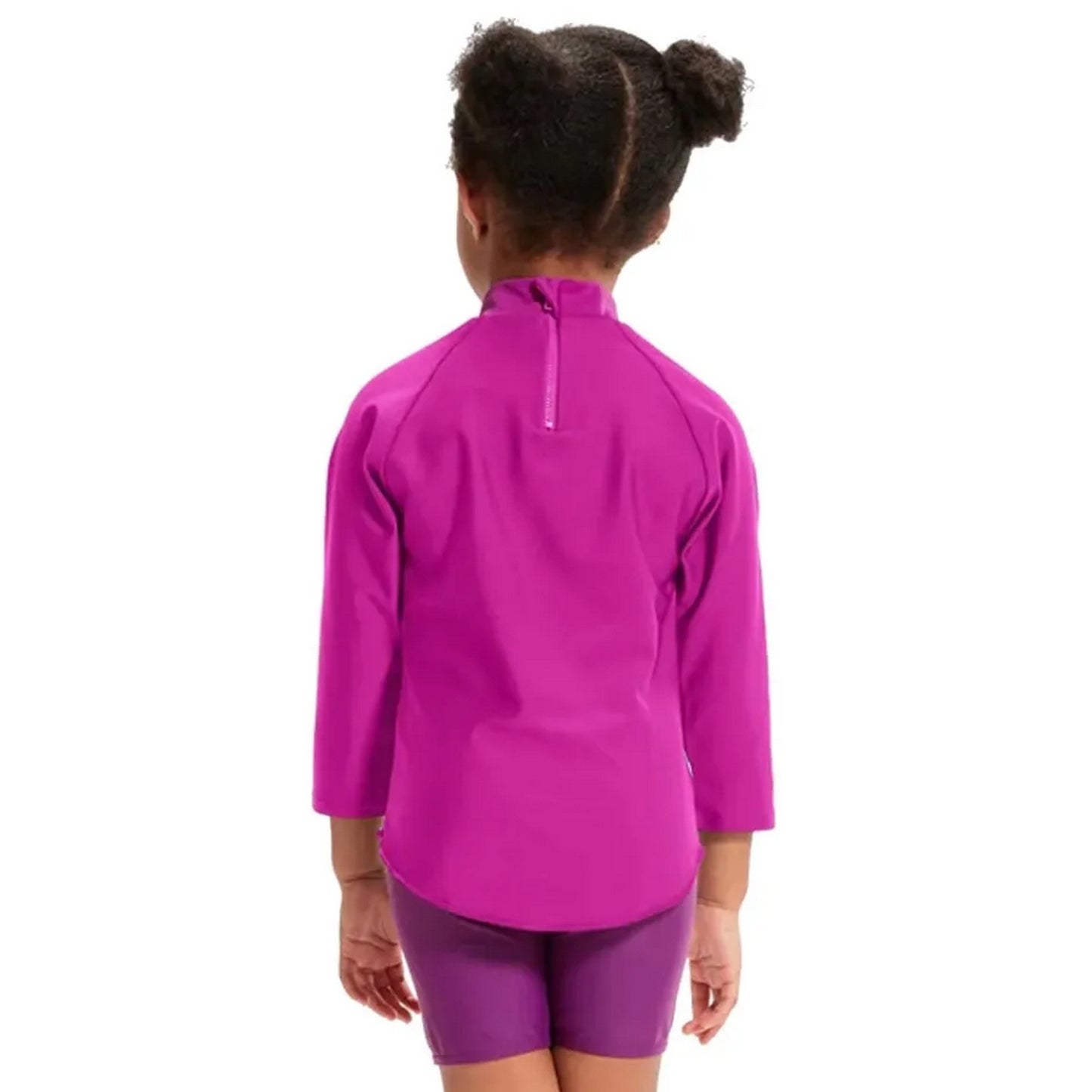 Purple-Blue - Back - Speedo Girls Long-Sleeved Rash Top