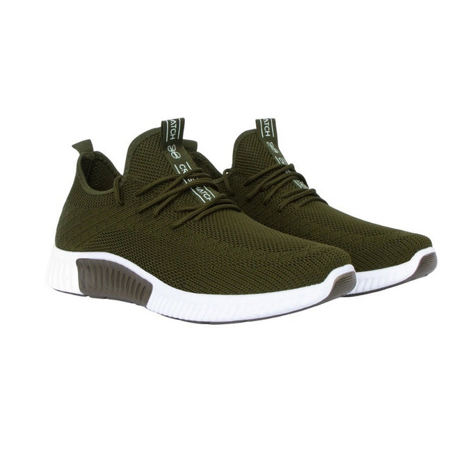 Olive - Side - Crosshatch Mens Rideout Trainers