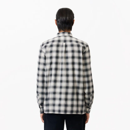 Black-White - Back - Lacoste Mens Flannel Regular Shirt