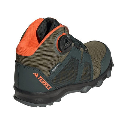 Green - Back - Adidas Childrens-Kids Terrex Boa Rain Rdy Hiking Shoes