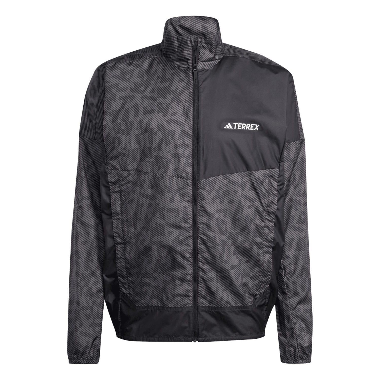 Charcoal - Front - Adidas Unisex Adult Terrex Trail Running Wind Jacket
