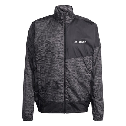 Charcoal - Front - Adidas Unisex Adult Terrex Trail Running Wind Jacket