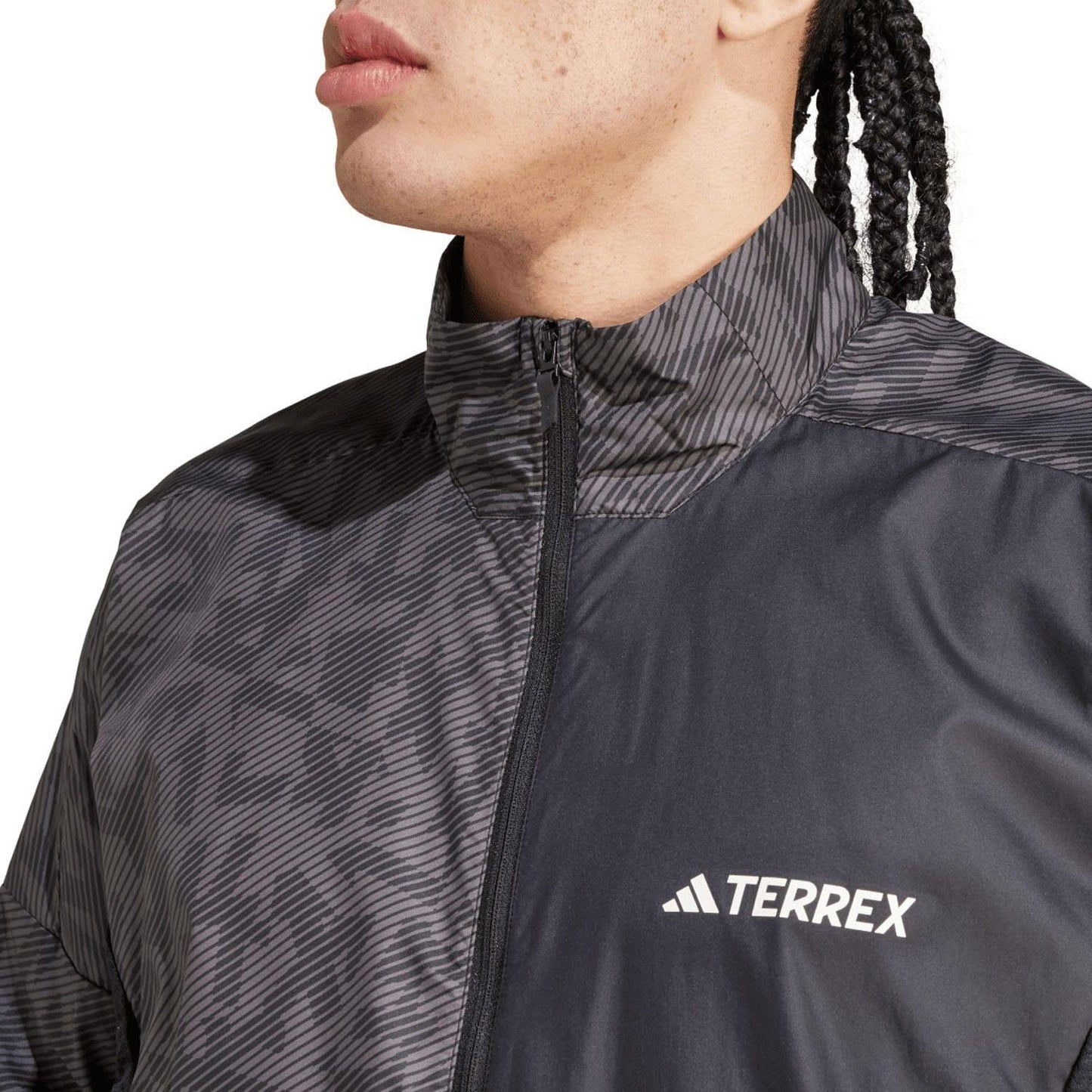 Charcoal - Side - Adidas Unisex Adult Terrex Trail Running Wind Jacket