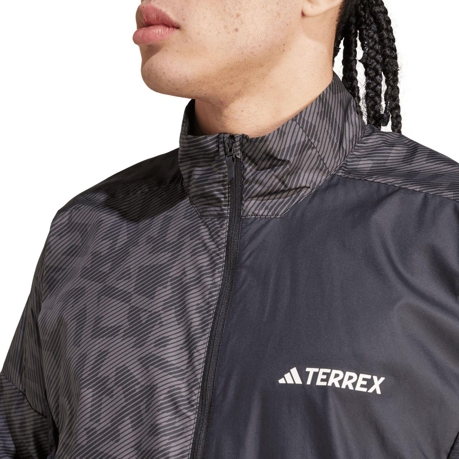 Charcoal - Side - Adidas Unisex Adult Terrex Trail Running Wind Jacket