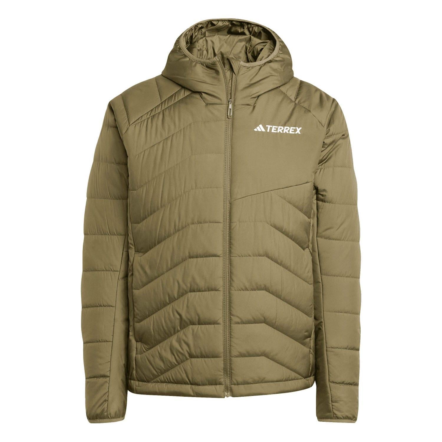 Olive - Front - Adidas Unisex Adult Terrex Multi Synthetic Insulated Hooded Jacket