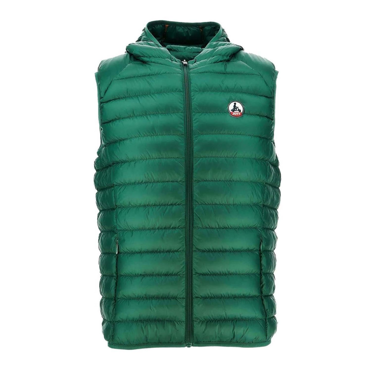 Green - Front - Jott Mens Pat Puffer Hooded Gilet