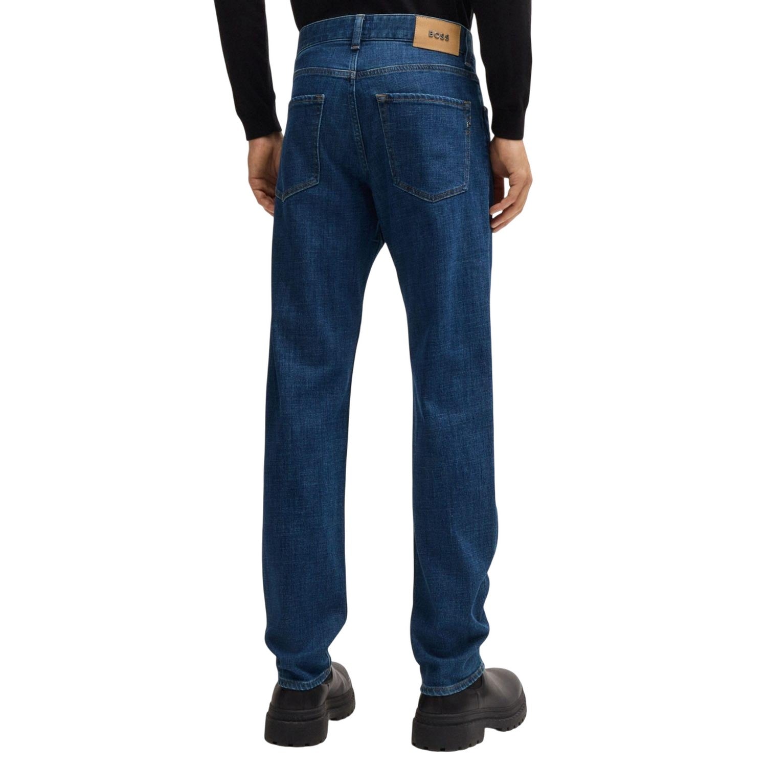 Blue - Back - Boss Mens H-Re.Maine Regular Jeans