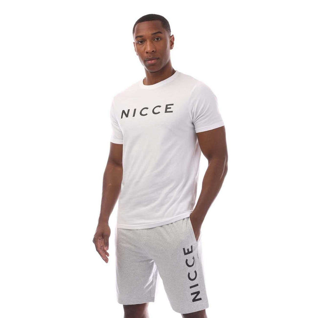 White-Grey - Front - Nicce Mens Aberdeen Loungewear Set