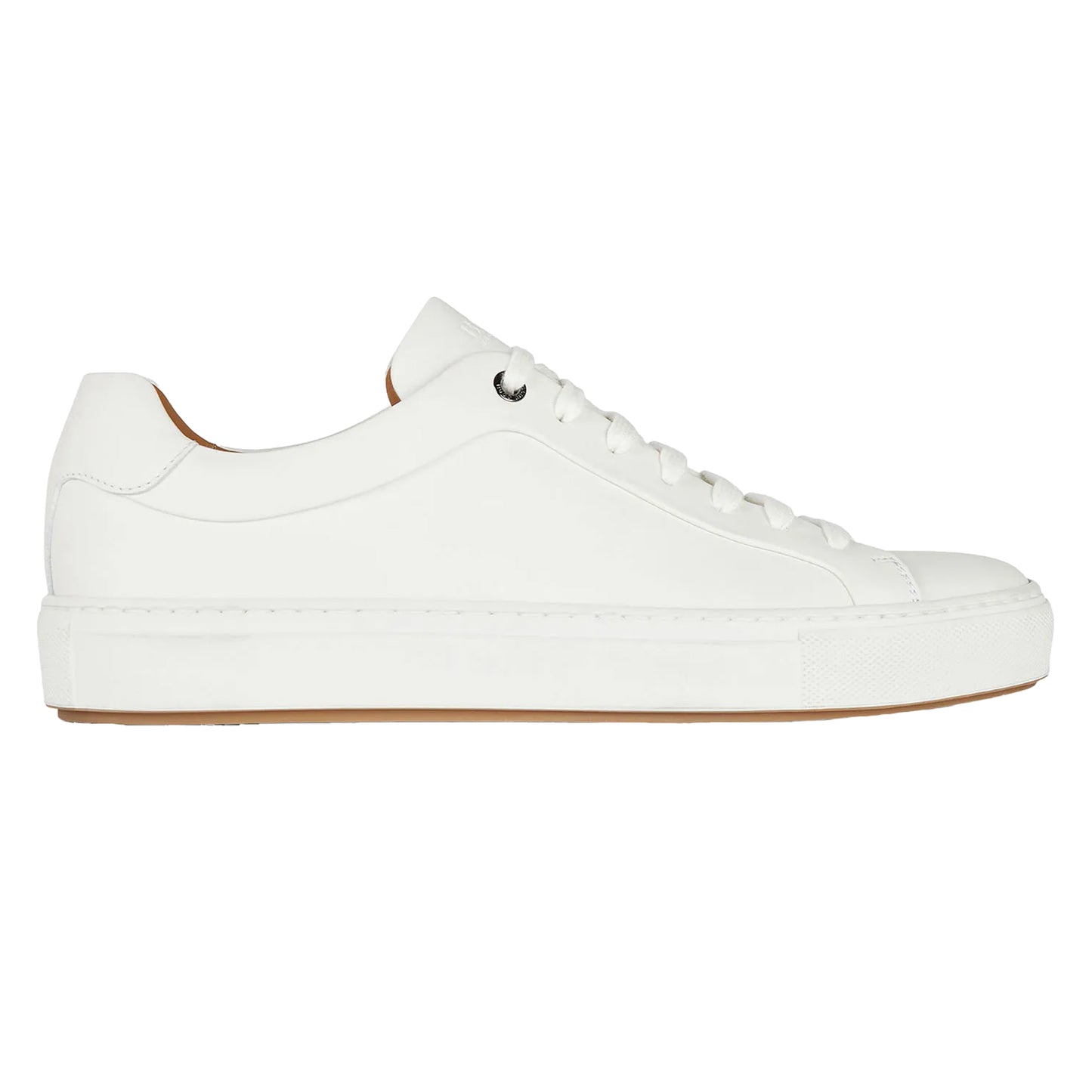 White - Side - Boss Mens Mirage Leather Tennis Trainers