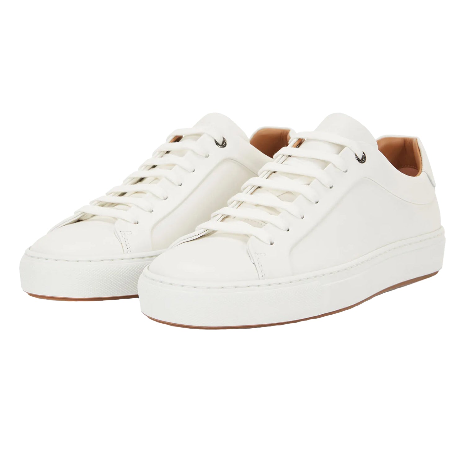 White - Pack Shot - Boss Mens Mirage Leather Tennis Trainers