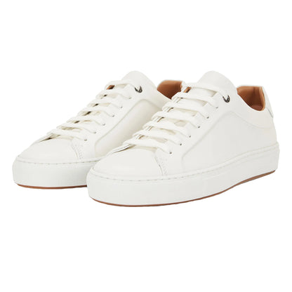 White - Pack Shot - Boss Mens Mirage Leather Tennis Trainers