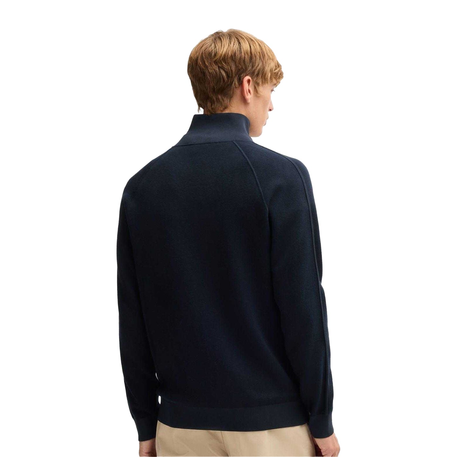 Dark Blue - Back - Boss Mens H-Domico Full Zip Cardigan