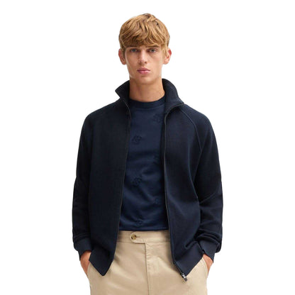 Dark Blue - Pack Shot - Boss Mens H-Domico Full Zip Cardigan