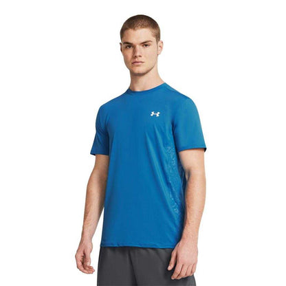 Blue - Side - Under Armour Mens Printed HeatGear T-Shirt