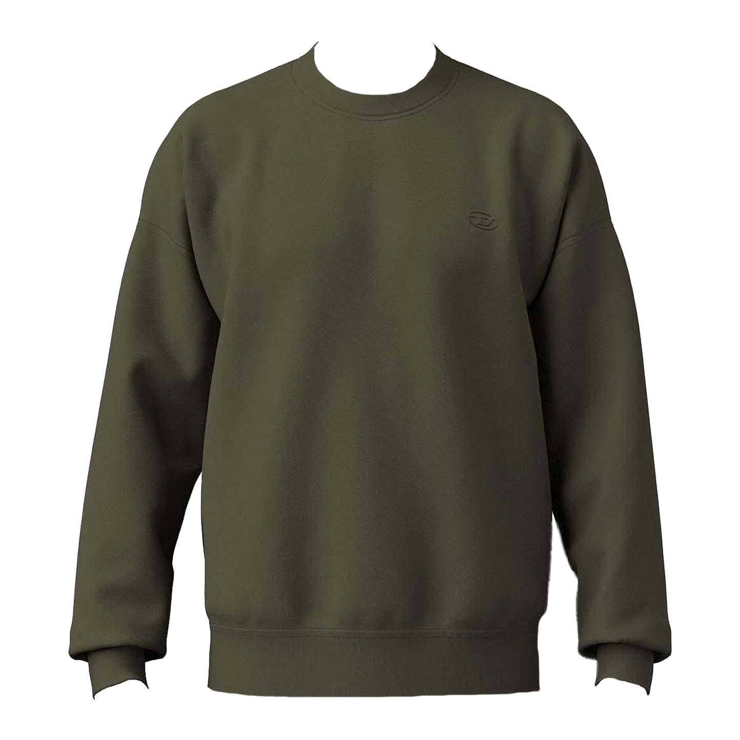 Green - Front - Diesel Mens S-Rob-Megoval-D Sweatshirt