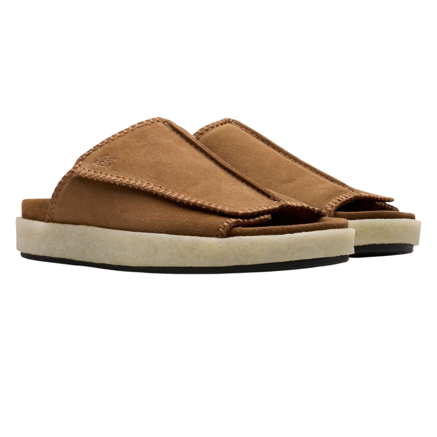 Brown - Front - Clarks Originals Mens Overleigh Suede Sliders