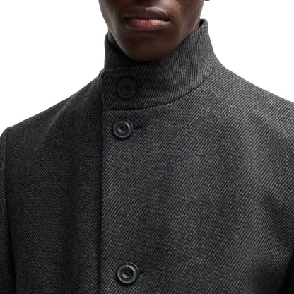 Grey - Side - Hugo Mens Mintrax2441 Regular Coat