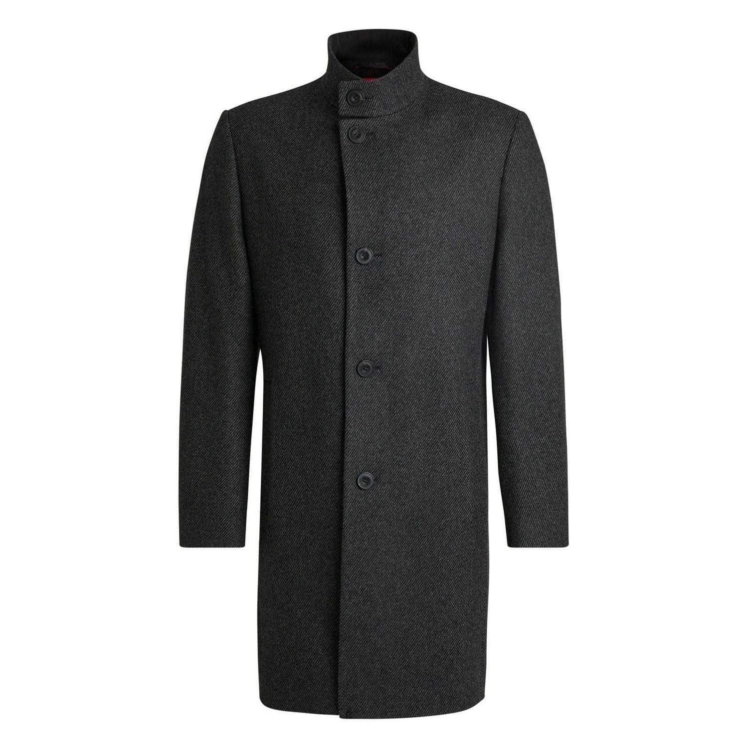 Grey - Front - Hugo Mens Mintrax2441 Regular Coat