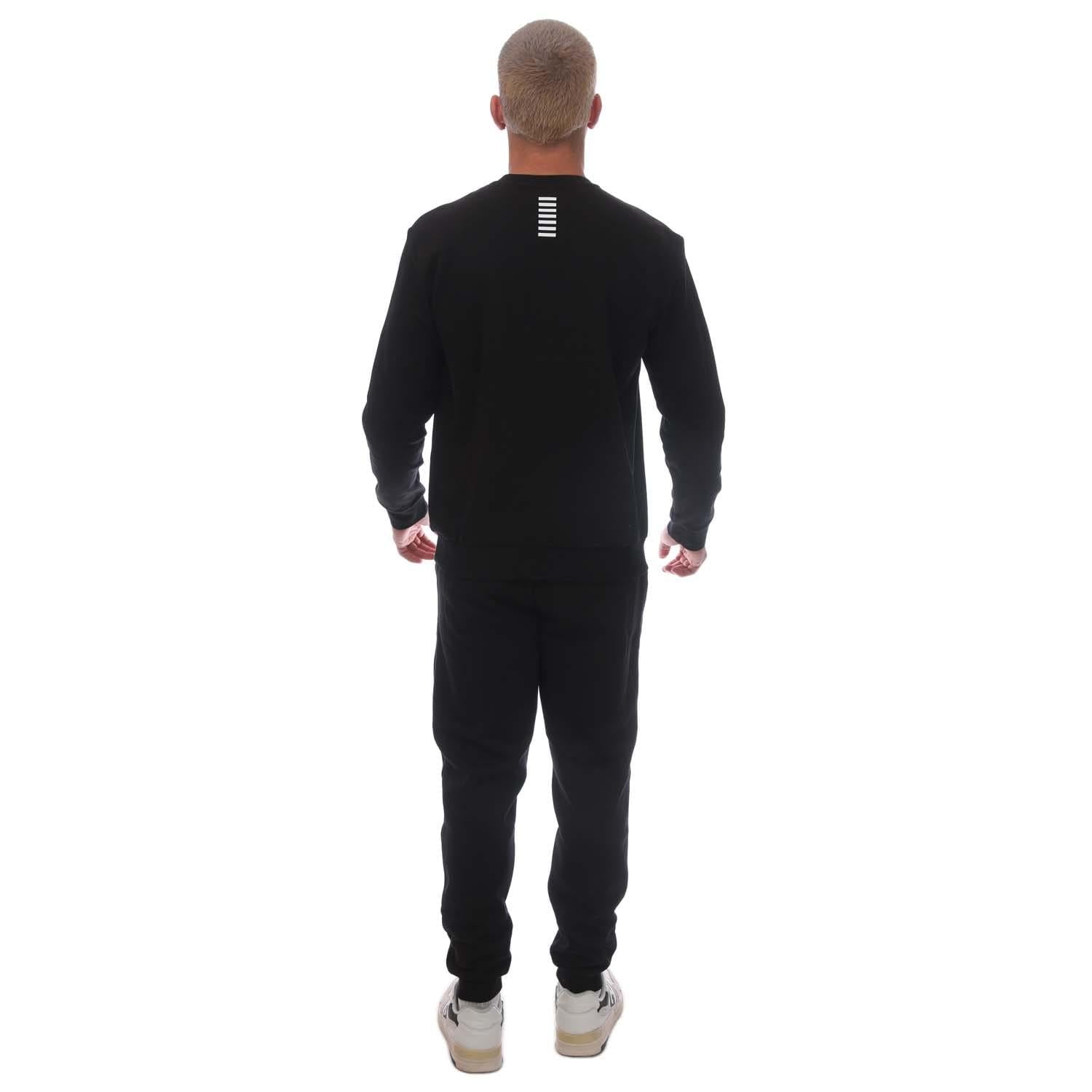Black - Back - Emporio Armani Mens Core Identity Cotton Blend Tracksuit