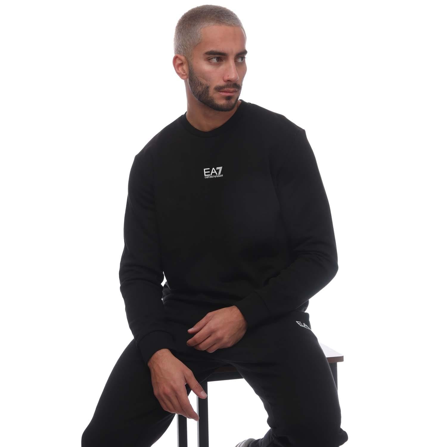 Black - Close up - Emporio Armani Mens Core Identity Cotton Blend Tracksuit