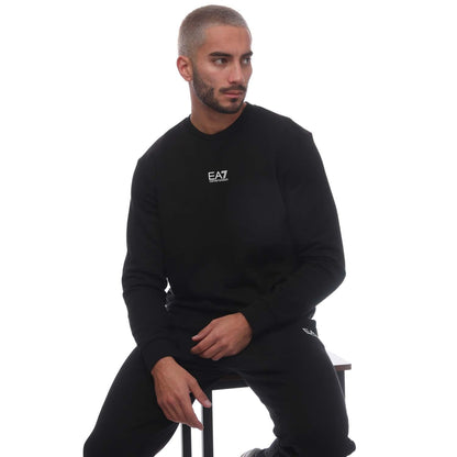Black - Close up - Emporio Armani Mens Core Identity Cotton Blend Tracksuit