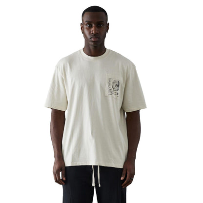 Off White - Front - Fiftyfive Mens Mably Crew Neck T-Shirt