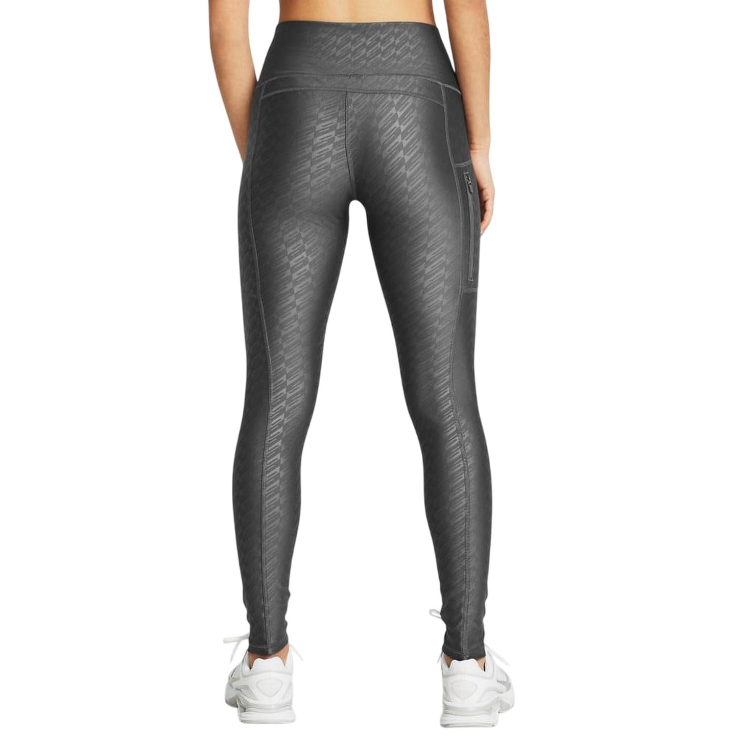 Grey - Pack Shot - Under Armour Womens-Ladies Embossed Leggings
