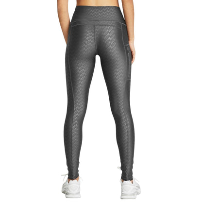 Grey - Pack Shot - Under Armour Womens-Ladies Embossed Leggings