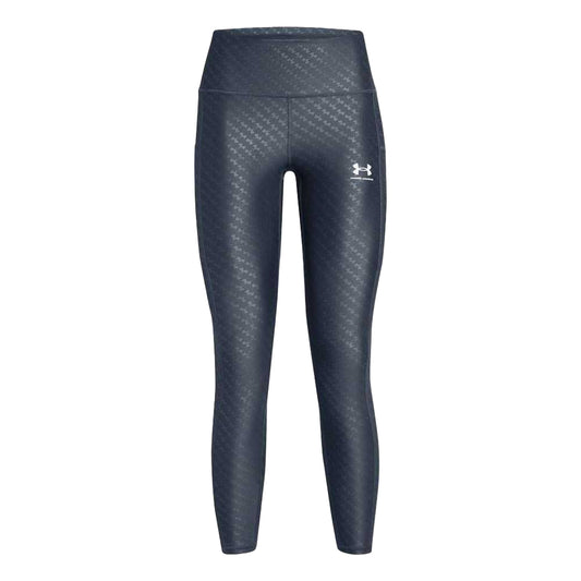 Grey - Front - Under Armour Womens-Ladies Embossed Leggings