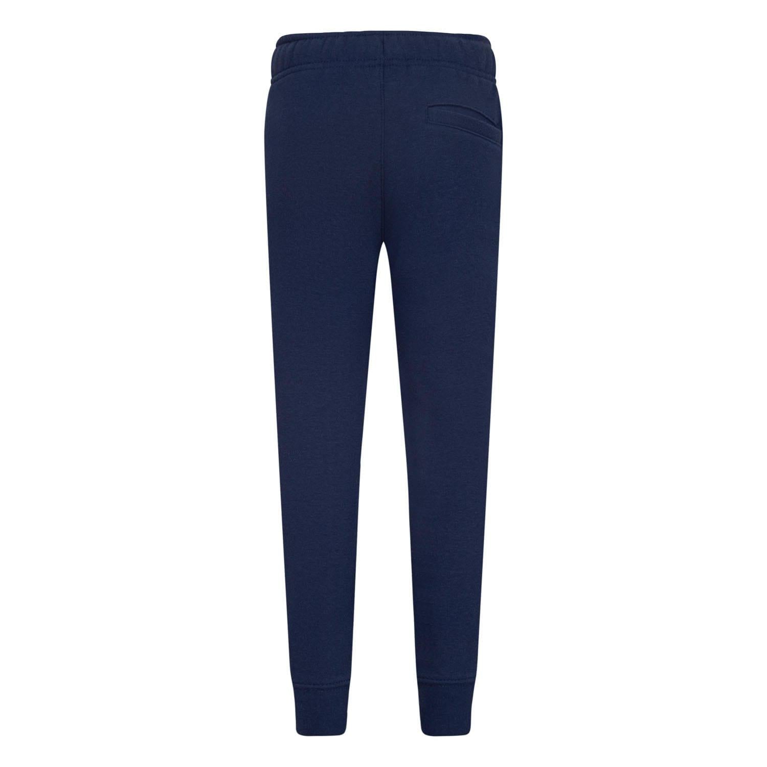 Navy - Back - Nike Childrens-Kids Club Fleece Ribbed Cuff Jogging Bottoms