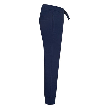Navy - Side - Nike Childrens-Kids Club Fleece Ribbed Cuff Jogging Bottoms