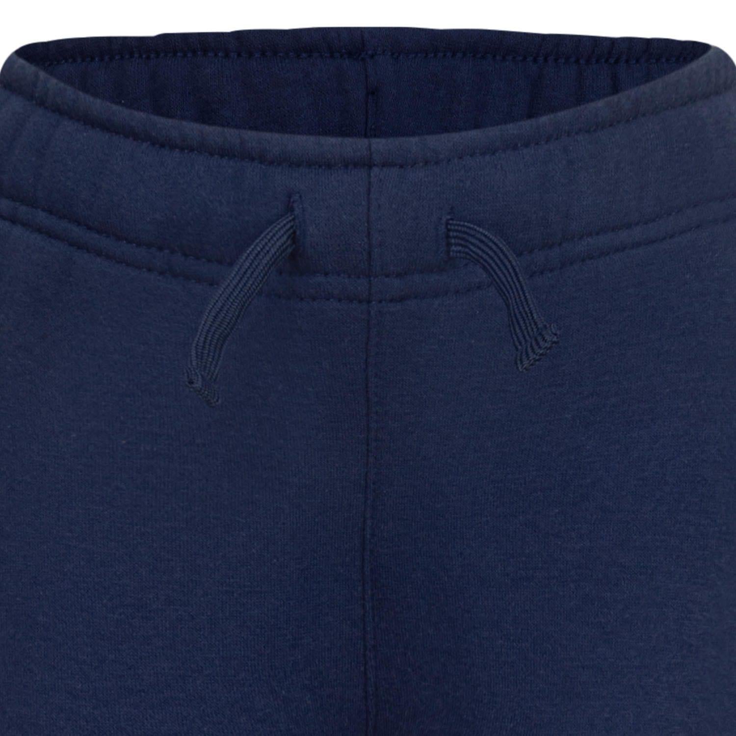 Navy - Pack Shot - Nike Childrens-Kids Club Fleece Ribbed Cuff Jogging Bottoms