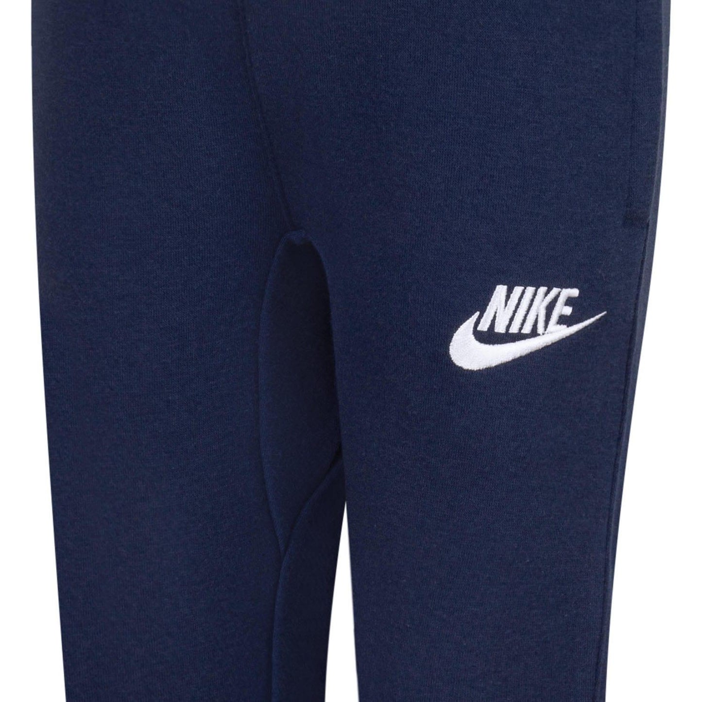 Navy - Close up - Nike Childrens-Kids Club Fleece Ribbed Cuff Jogging Bottoms