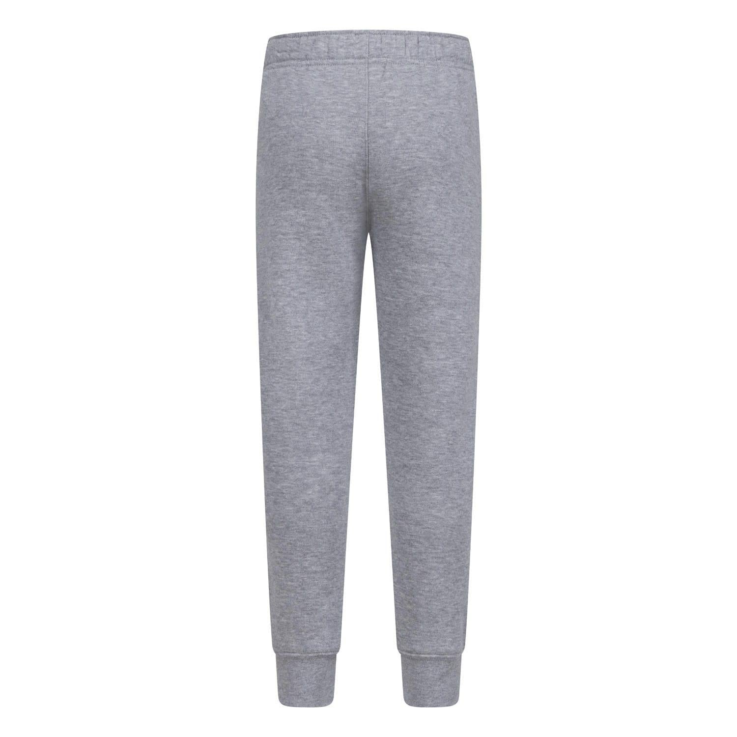 Grey - Back - Nike Childrens-Kids Club Fleece Ribbed Cuff Jogging Bottoms