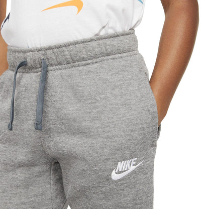 Grey - Lifestyle - Nike Childrens-Kids Club Fleece Ribbed Cuff Jogging Bottoms