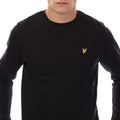 Black - Side - Lyle & Scott Mens Football World Graphic Crew Neck Sweatshirt