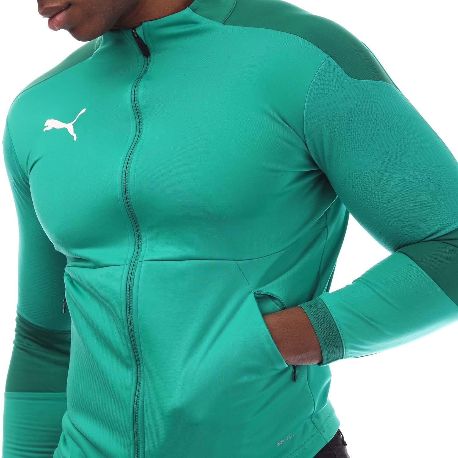 Green - Side - Puma Childrens-Kids Final Training Jacket