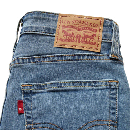 Blue - Pack Shot - Levis Womens-Ladies 721 Leather Patch High Rise Skinny Jeans