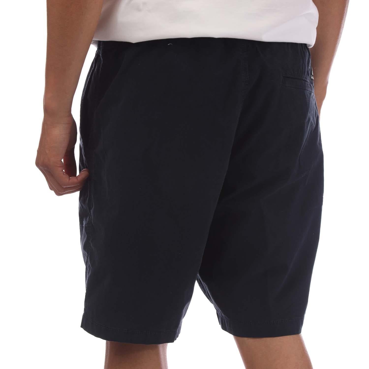 Navy - Back - Timberland Mens Poplin Garment Dyed Shorts