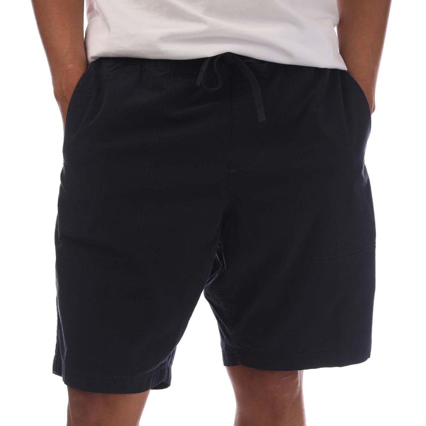 Navy - Front - Timberland Mens Poplin Garment Dyed Shorts